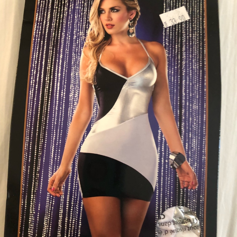 ESpiral Dress Black/White/Silver